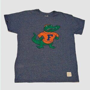 Retro Brand Blue Florida Distressed Gators Mascot T Shirt Men's Size L Tri-Blend